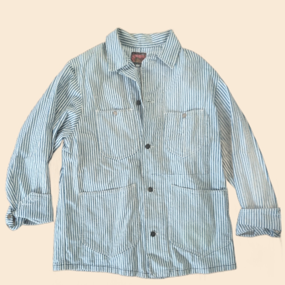 H.W. Carter & Sons Vintage Engineer Hickory Stripe Worker Jacket medium unisex